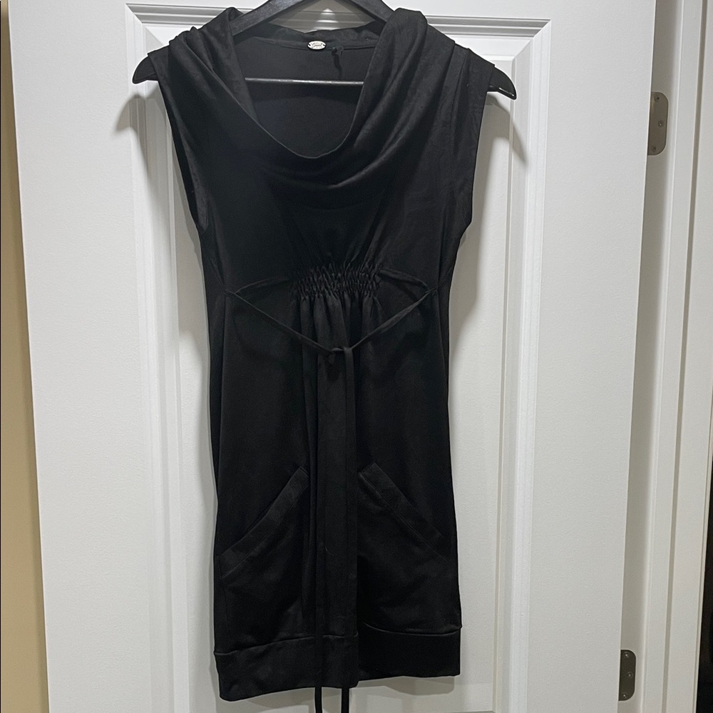 Guess Black Cowl Neck Mini Dress